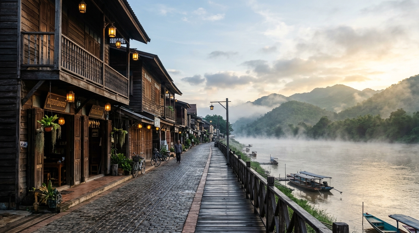 ถนนคนเดินเชียงคาน ริมแม่น้ำโขง และทะเลหมอกภูทอก จังหวัดเลย